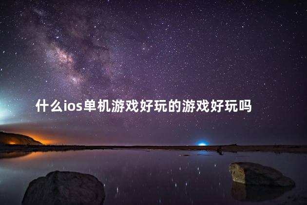 什么ios单机游戏好玩的游戏好玩吗 好玩的大型单机游戏